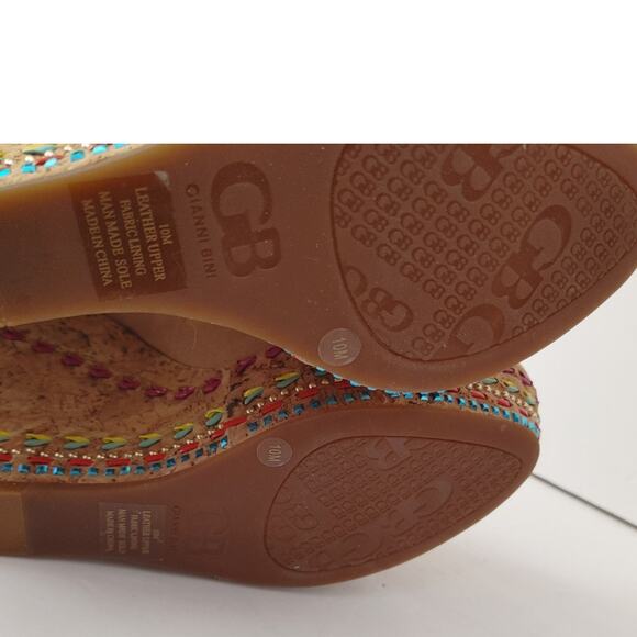 Gianni Bini Espadrilles Platform Shoes Colorful Weave Sz 10 - Picture 6 of 7